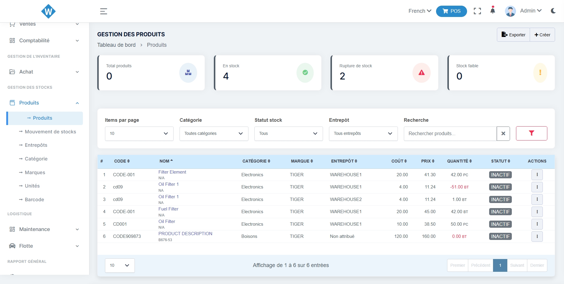 Invoicing Screenshot
